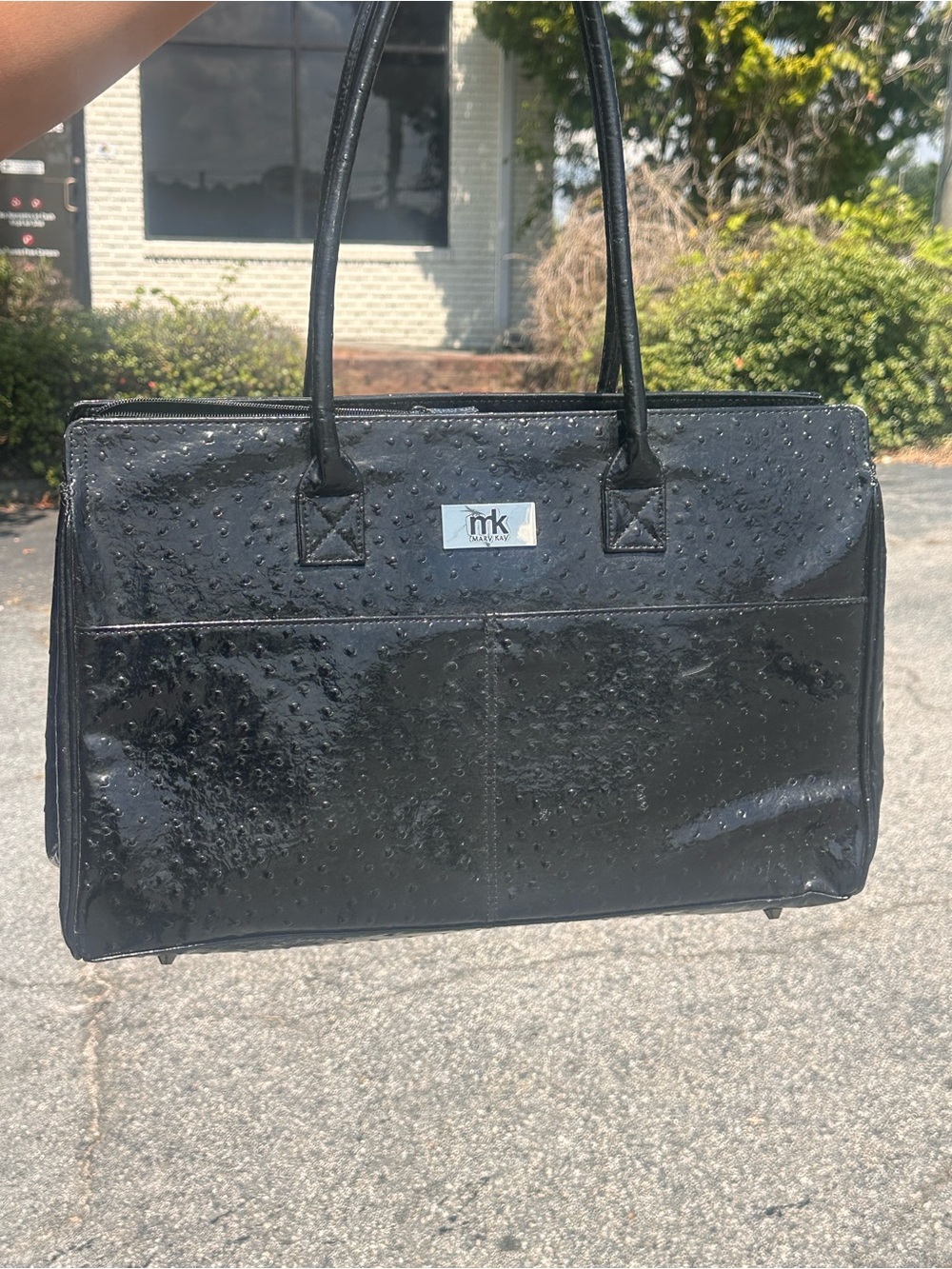 Mary Kay Black Textured Ostrich-Style Tote